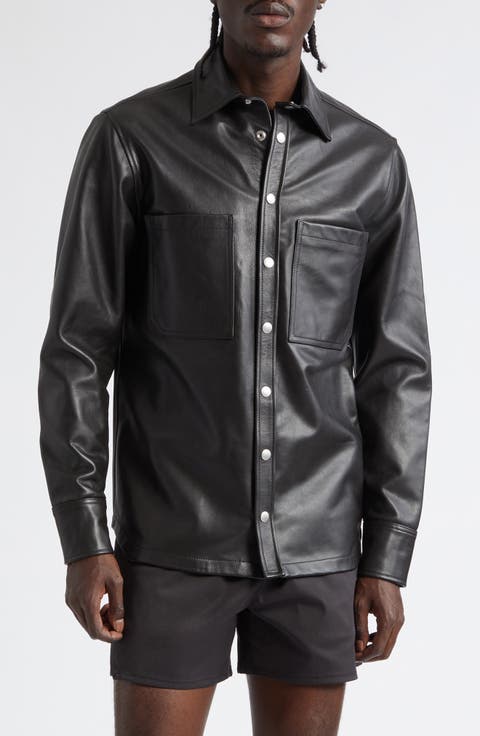 Stabb Leather Shirt Jacket