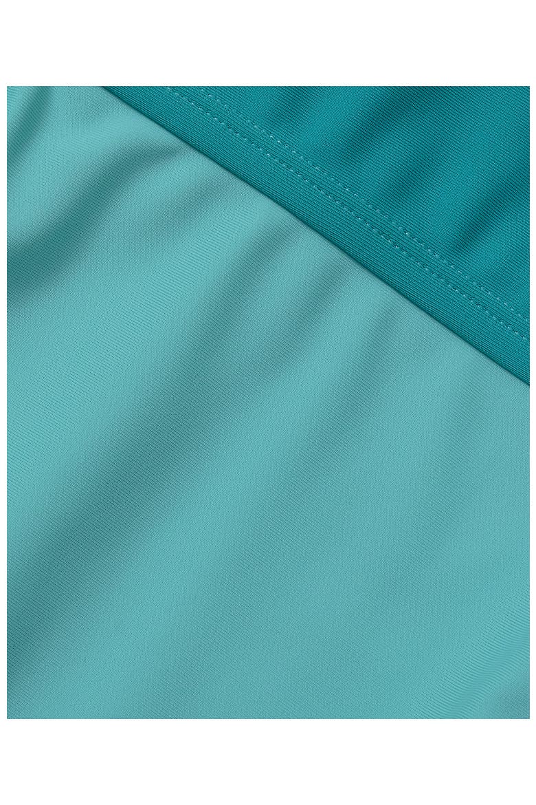 Girls Wrap Seersucker One Piece Swimsuit, Alternate, color, Ceramic Blue Colorblock
