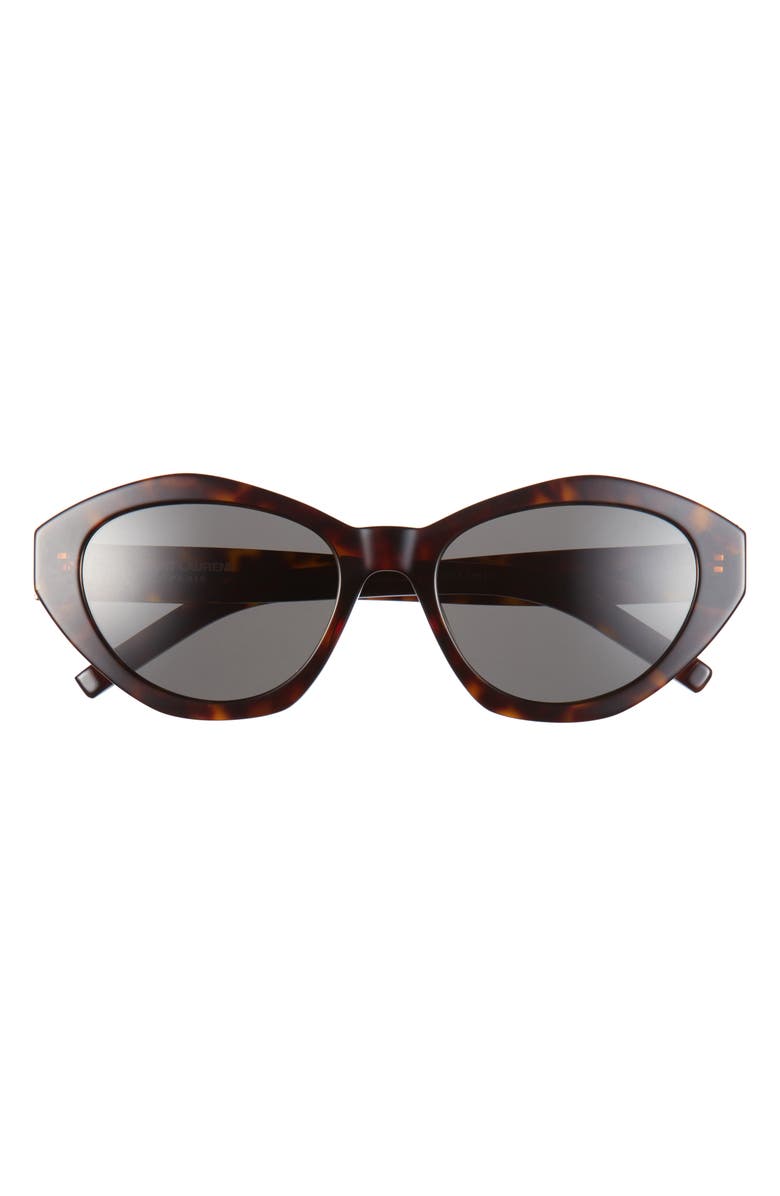 Saint Laurent 54mm Cat Eye Sunglasses, Main, color, Havana Havana Grey