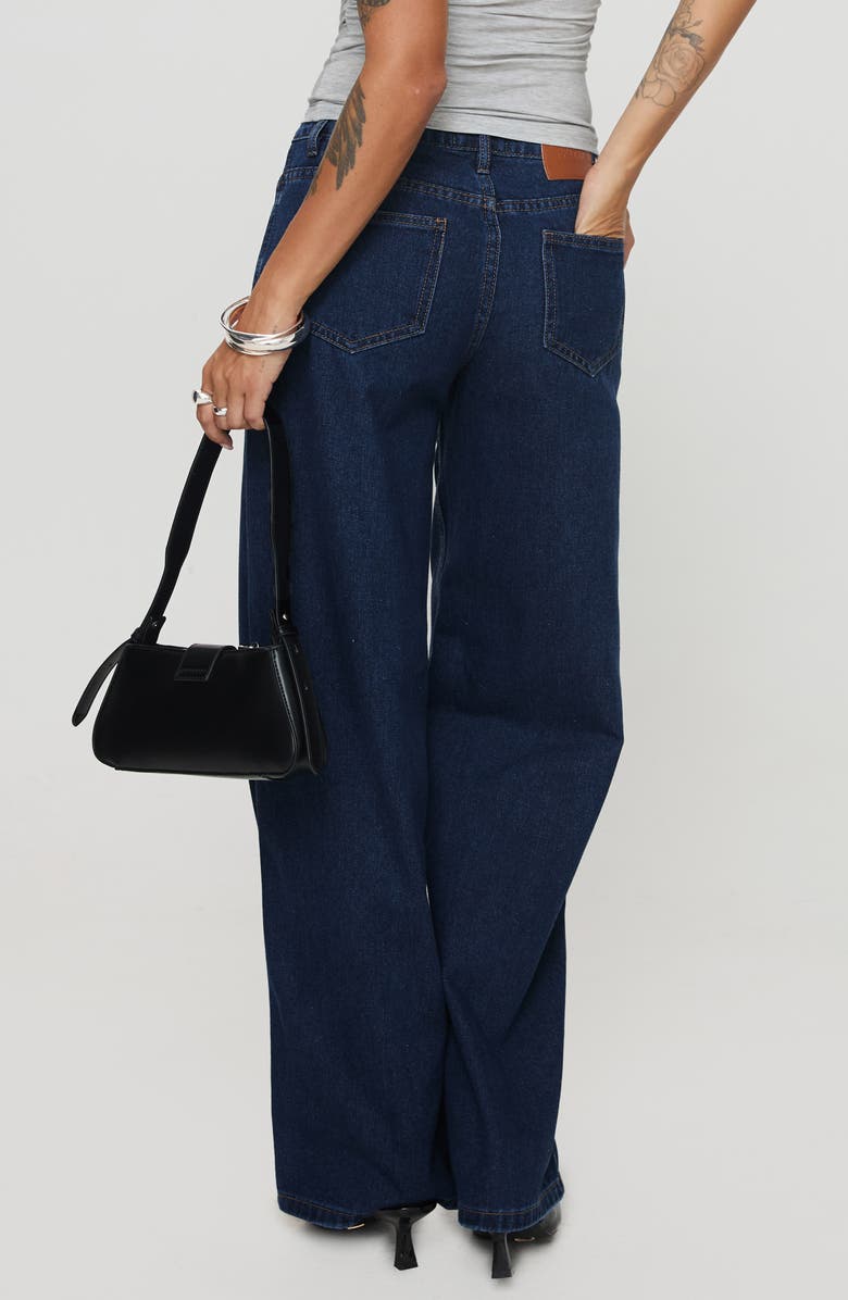 Princess Polly Maryanne Mid Rise Relaxed Fit Jeans, Alternate, color, Dark Wash