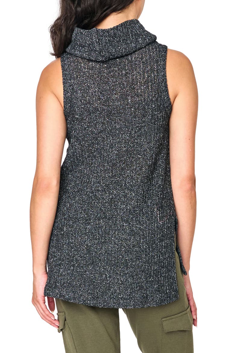 Cowl Neck Sweater Tank, Alternate, color, BLACK