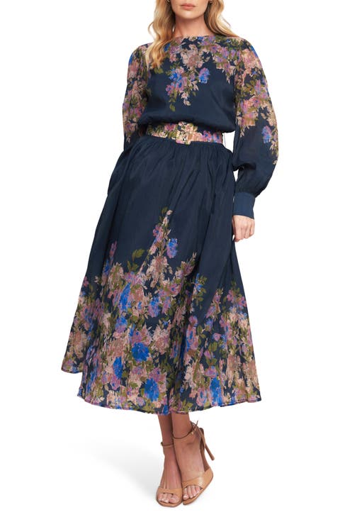 Long Sleeve Belted Midi Dress