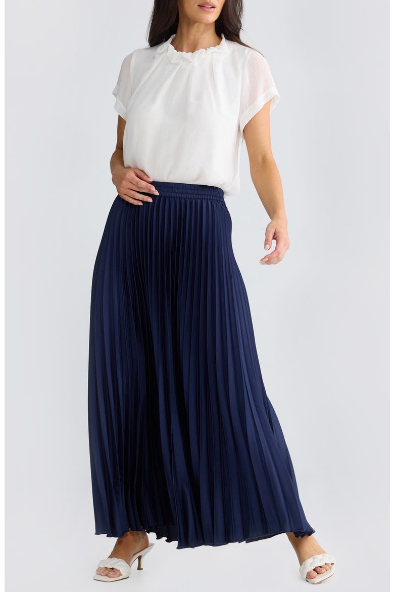 Alias Pleated Maxi Skirt, Alternate, color, NAVY