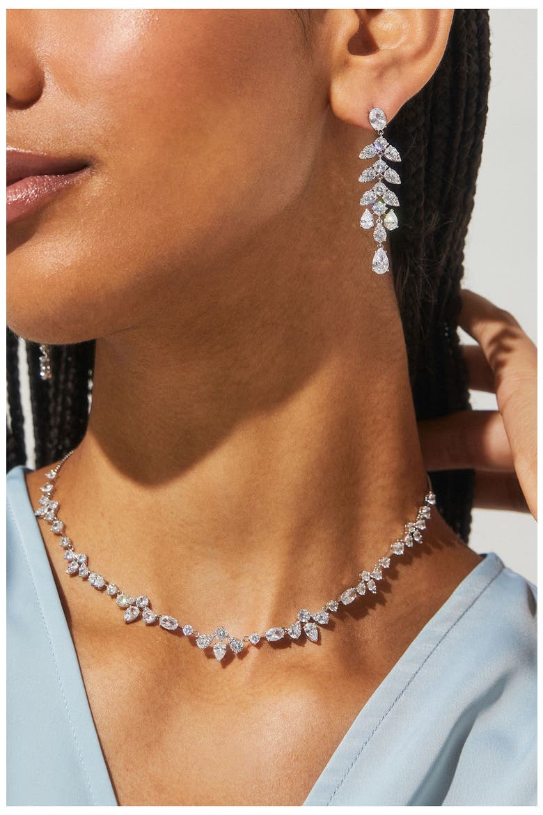 Chandelier Drop Earrings, Alternate, color, RHODIUM