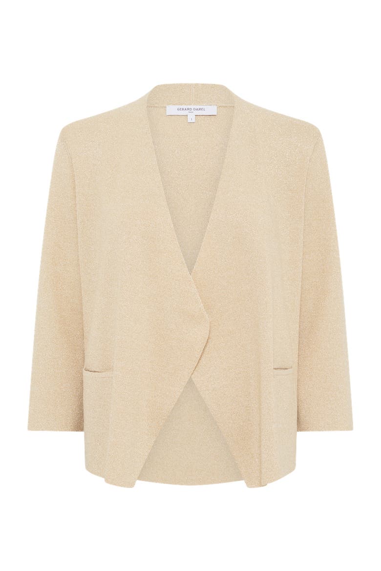 Lavina 3/4 Sleeve Open Front Cardigan, Alternate, color, Mustard