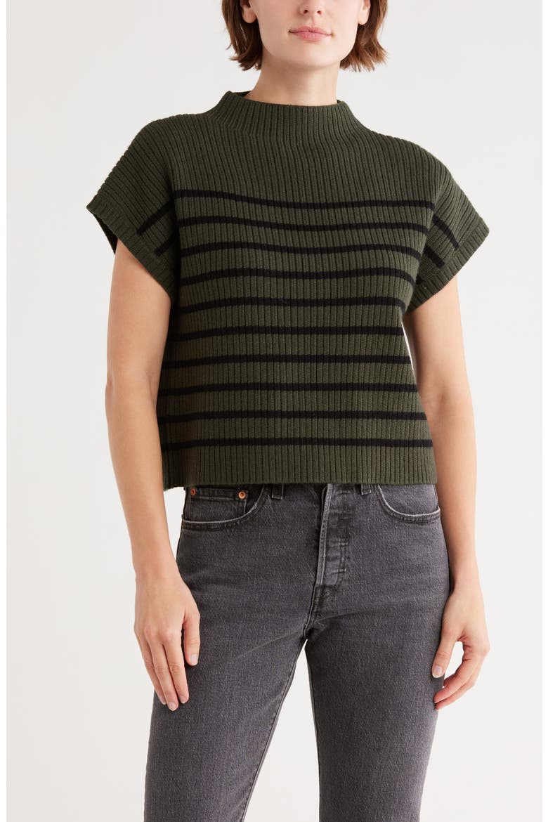 Mock Neck Pullover Sweater, Main, color, FOREST GREEN