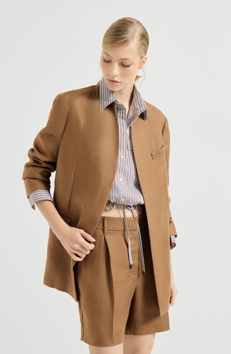 Brunello Cucinelli Diagonal blazer, Alternate, color, Mou