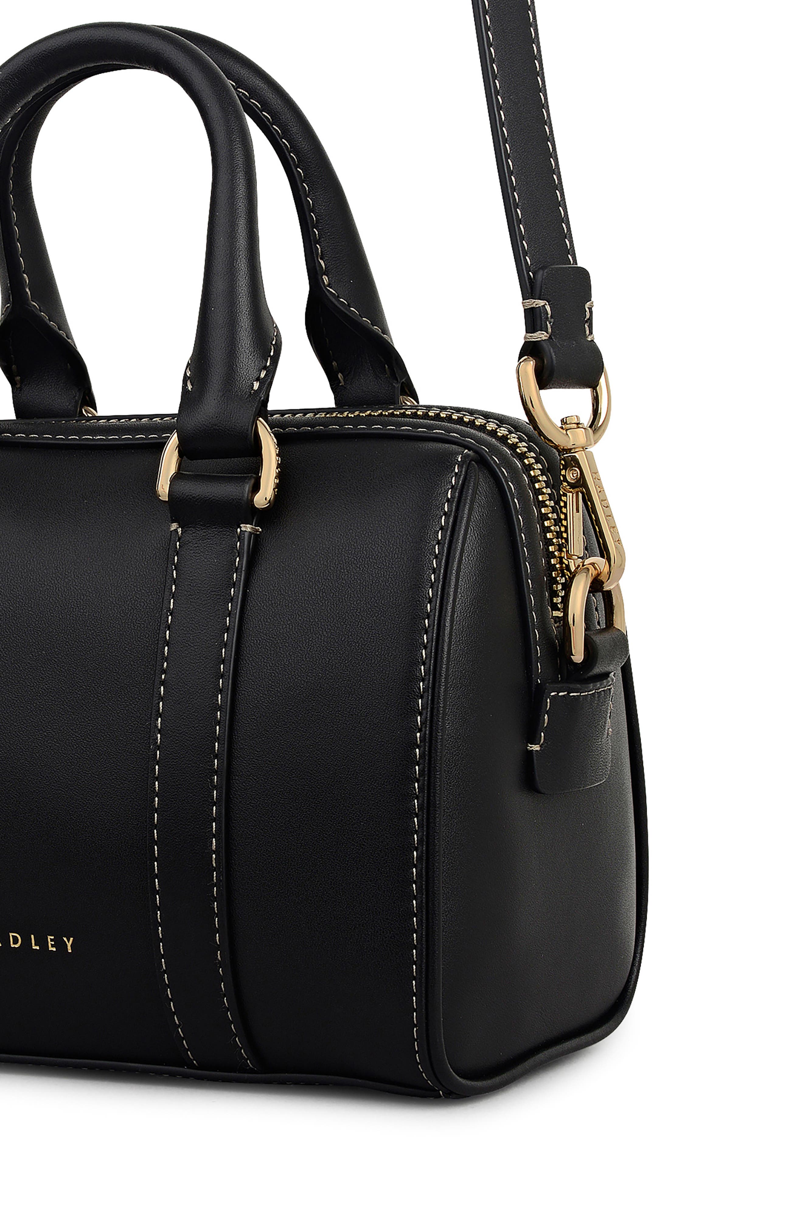 Radley Mini Noble Alley Zip Top Handle Bag, Alternate, color, Black