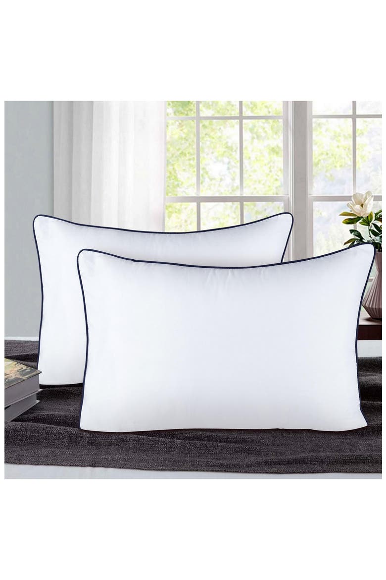 Set of 2 Down Alternative Microfiber Queen Pillows, Alternate, color, WHITE