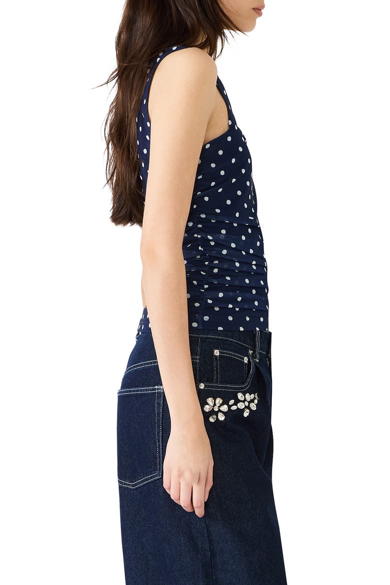 Rorry Polka Dot Mesh Top, Alternate, color, SAILOR BLUE