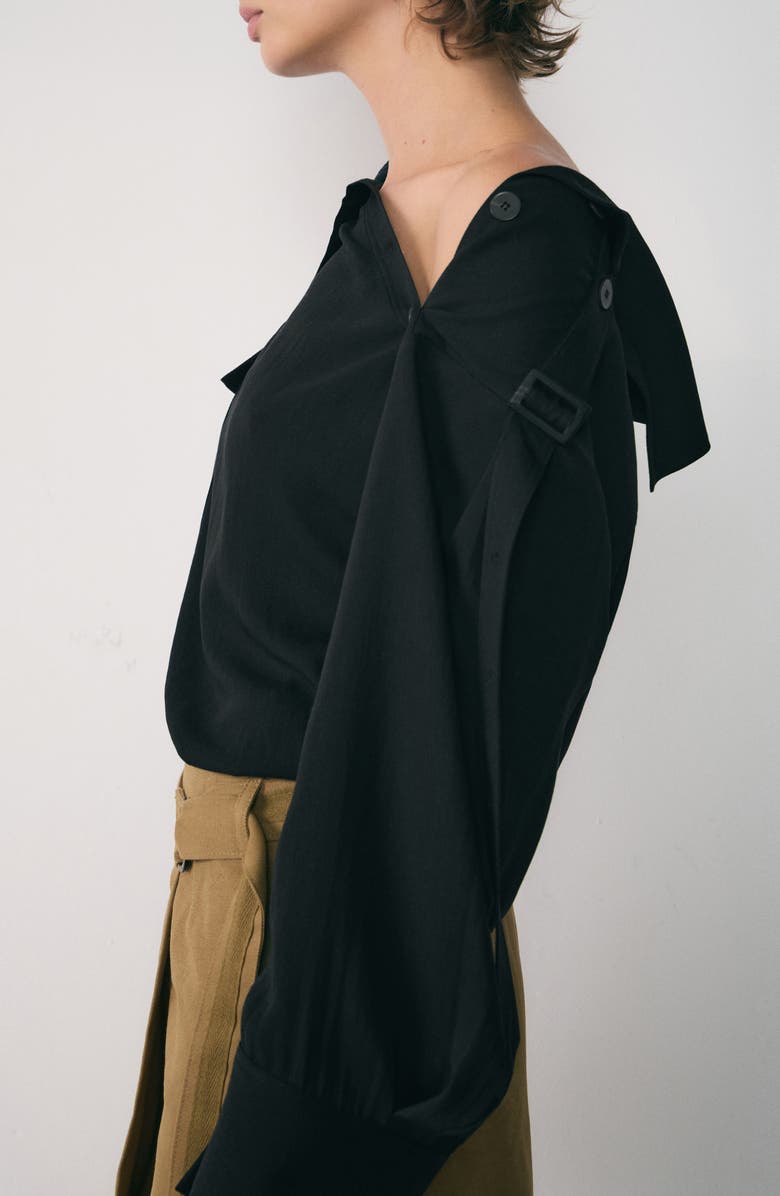 MANGO Asymmetric Woven Shirt, Alternate, color, 