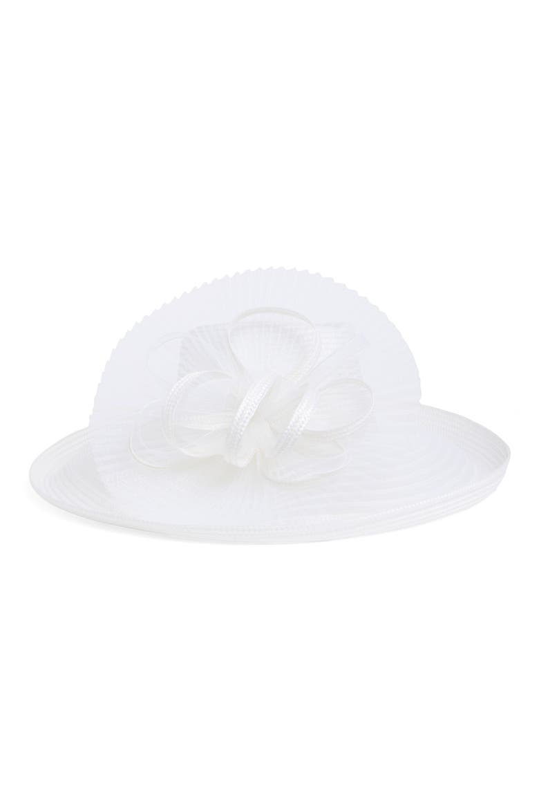 Swirl Ribbon Fascinator, Main, color, WHITE
