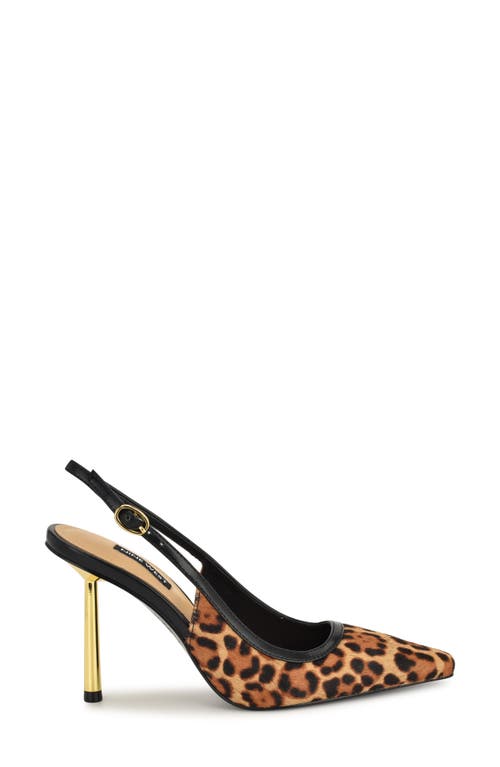 Nine West Orlanda Genuine Calf Hair Slingback Pump In Animal Print