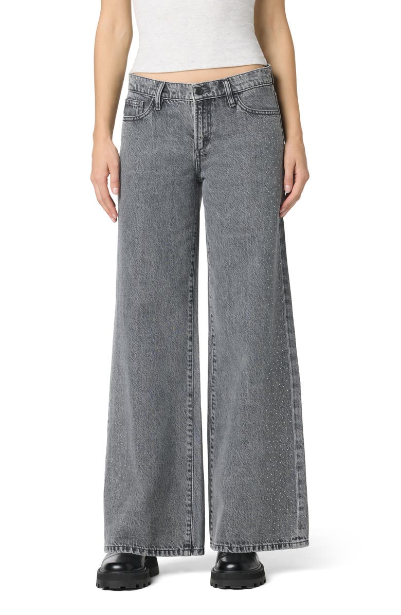 Joe's Crystal Embellished Low Rise Wide Leg Jeans, Main, color, Crystal Grey