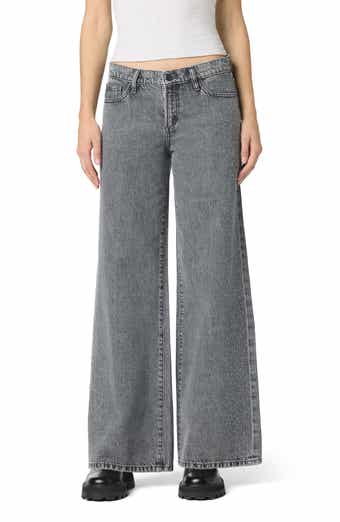 Joe's Crystal Embellished Low Rise Wide Leg Jeans