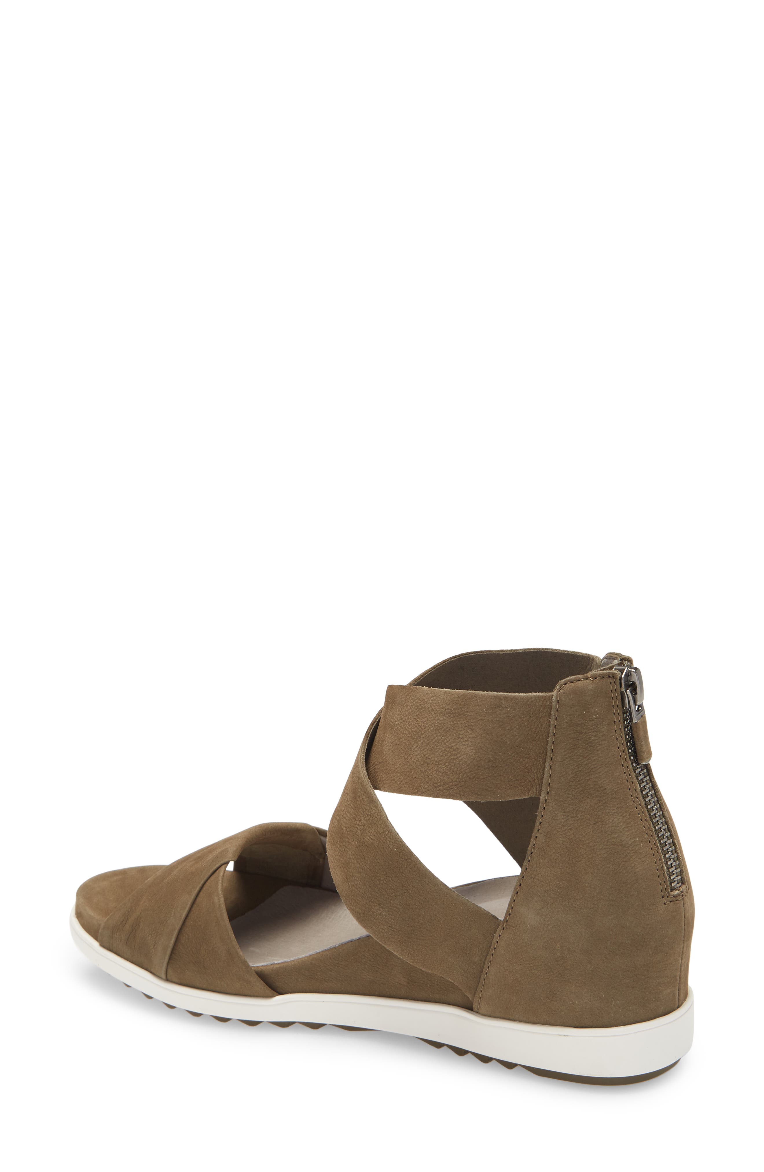 Viv Wedge Sandal, Alternate, color, OLIVE NUBUCK LEATHER