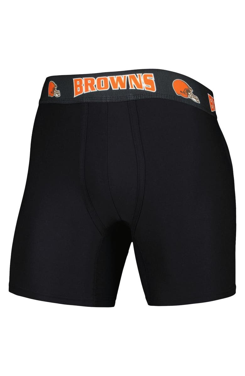 CONCEPTS SPORT Men's Concepts Sport Black/Brown Cleveland Browns 2-Pack Boxer Briefs Set, Alternate, color, Black