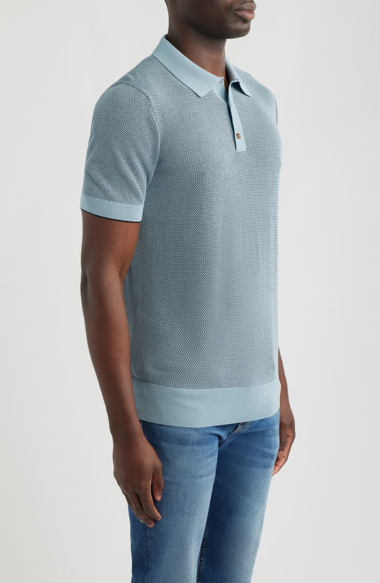 BOSS Camel L-Naldo Silk & Cotton Polo, Alternate, color, Blue