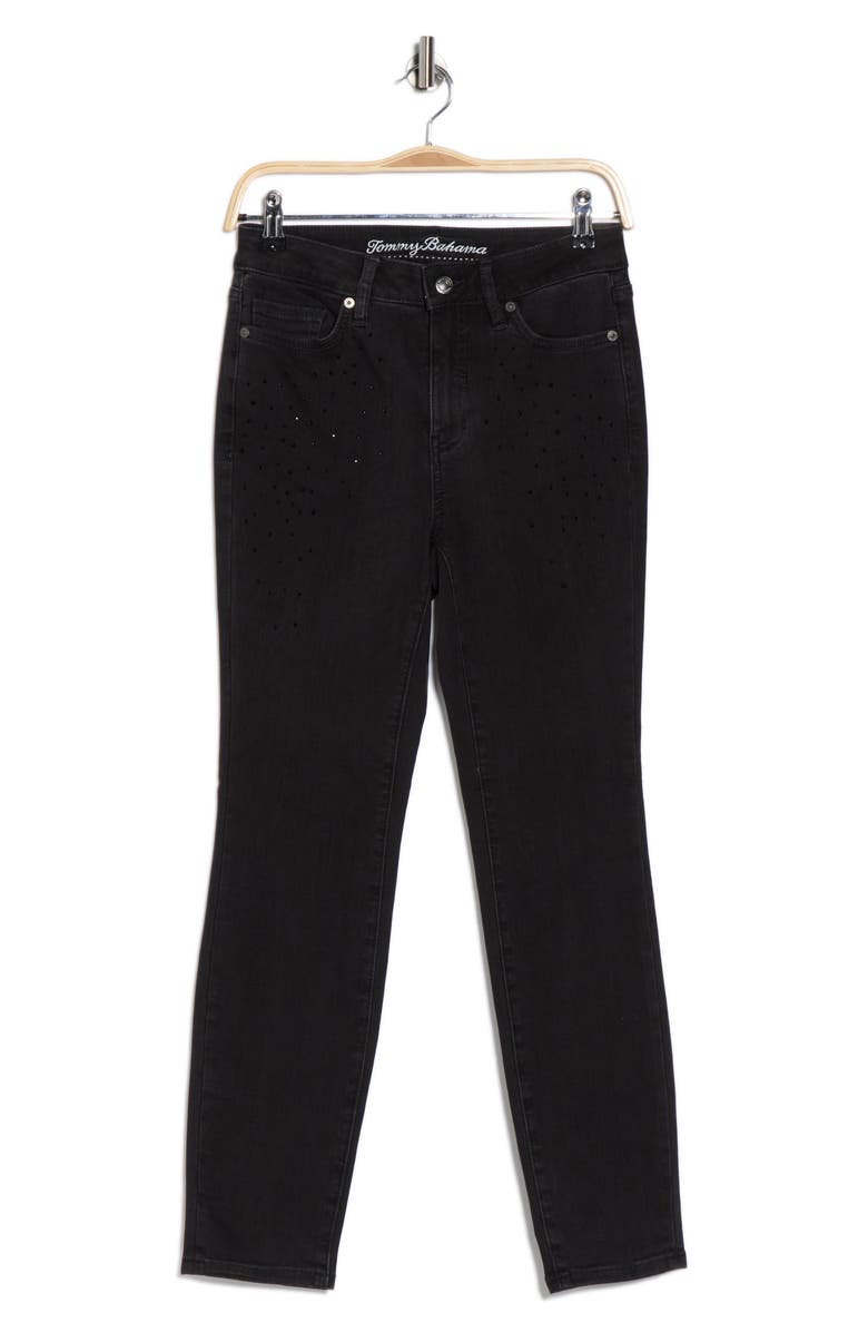 Tommy Bahama Black Sparkle High Rise Skinny Jeans, Alternate, color, Coastal