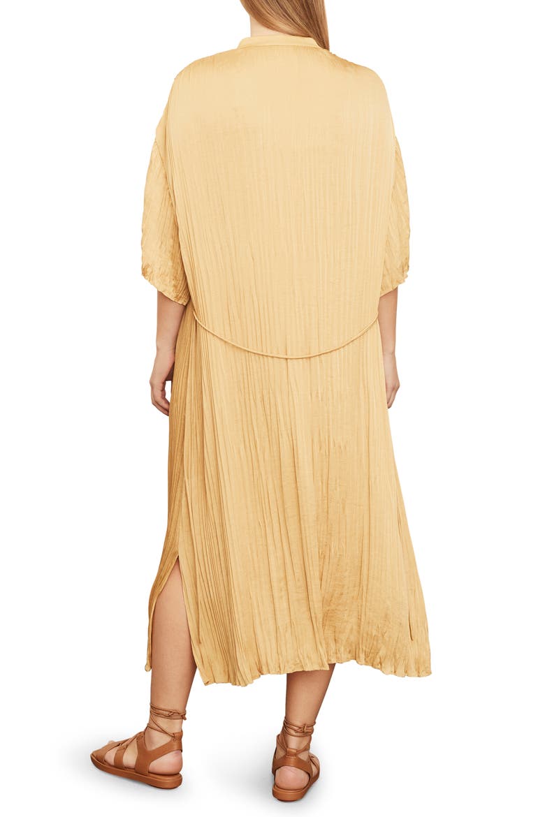 Crushed Satin Dress, Alternate, color, WHEAT