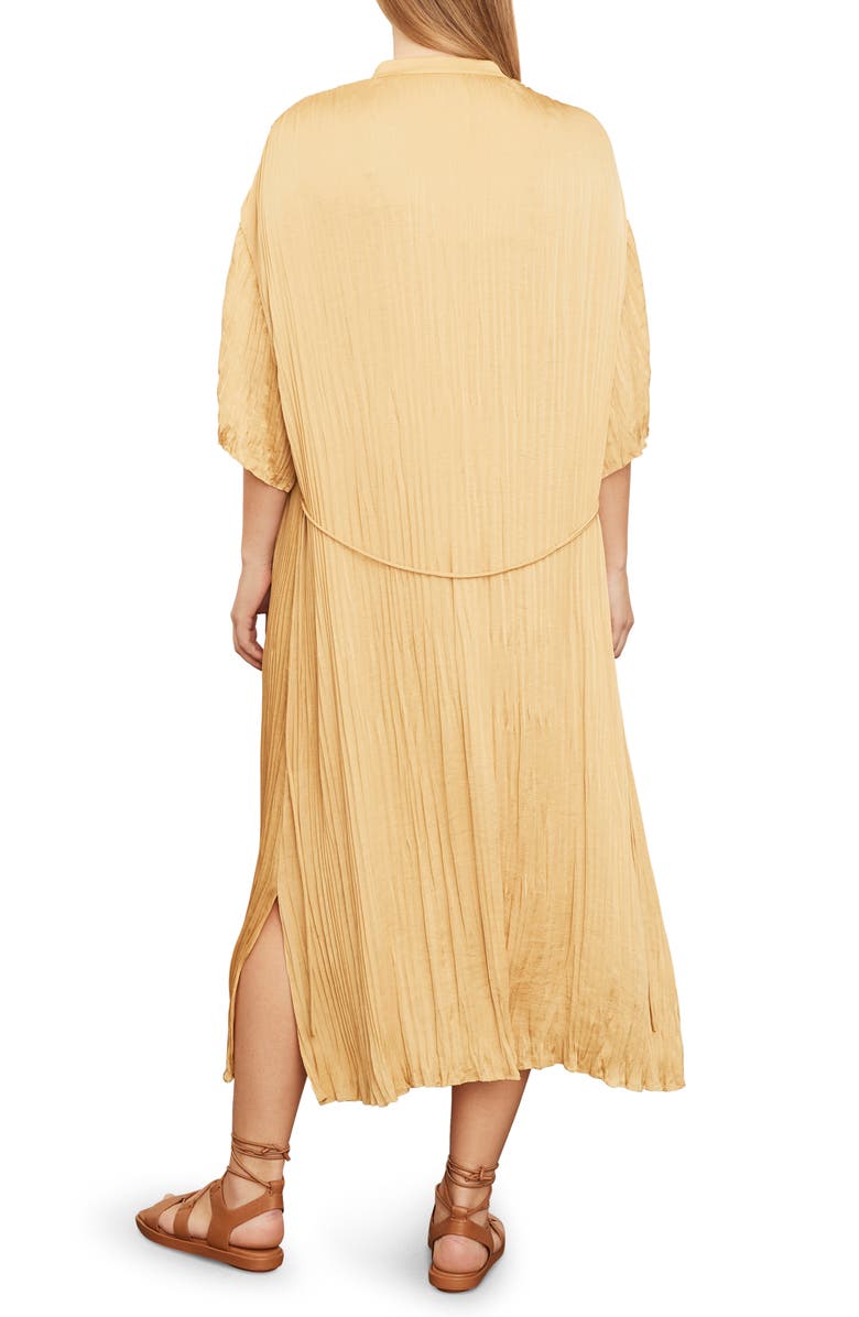 Vince Crushed Satin Dress, Alternate, color, Wheat