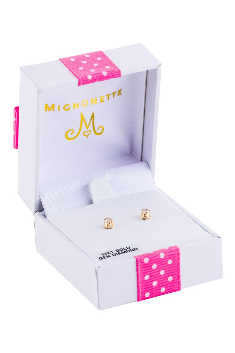 14k Gold & Diamond Earrings, Alternate, color, GOLD