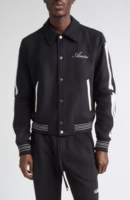 AMIRI Bones Wool Blend Varsity Jacket