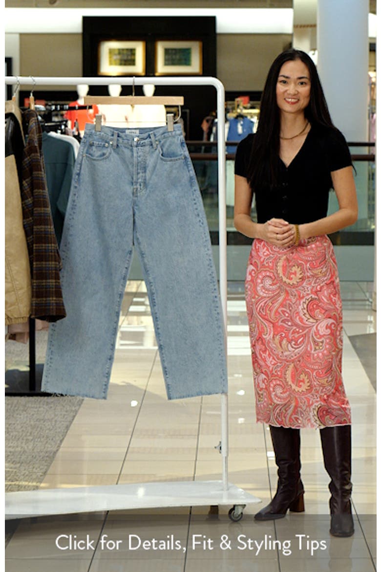 Tate Raw Hem High Waist Ankle Bowed Wide Leg Jeans video