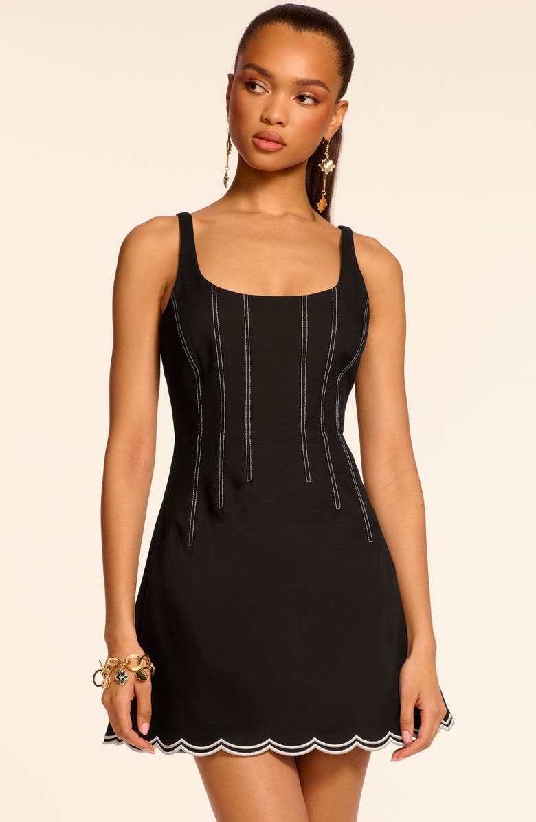 Ramy Brook Adriana Contrast Stitch Cotton Blend Minidress, Alternate, color, 