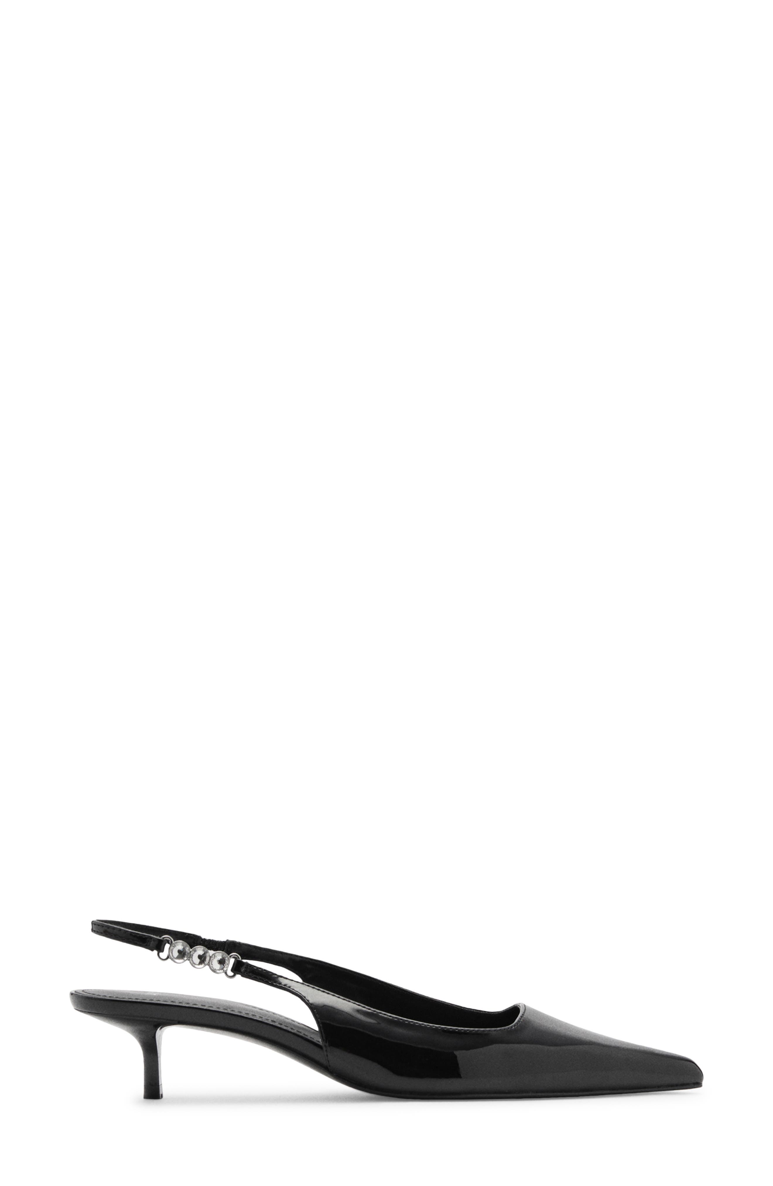 MANGO Crystal Pointed Toe Slingback Pump, Alternate, color, Black