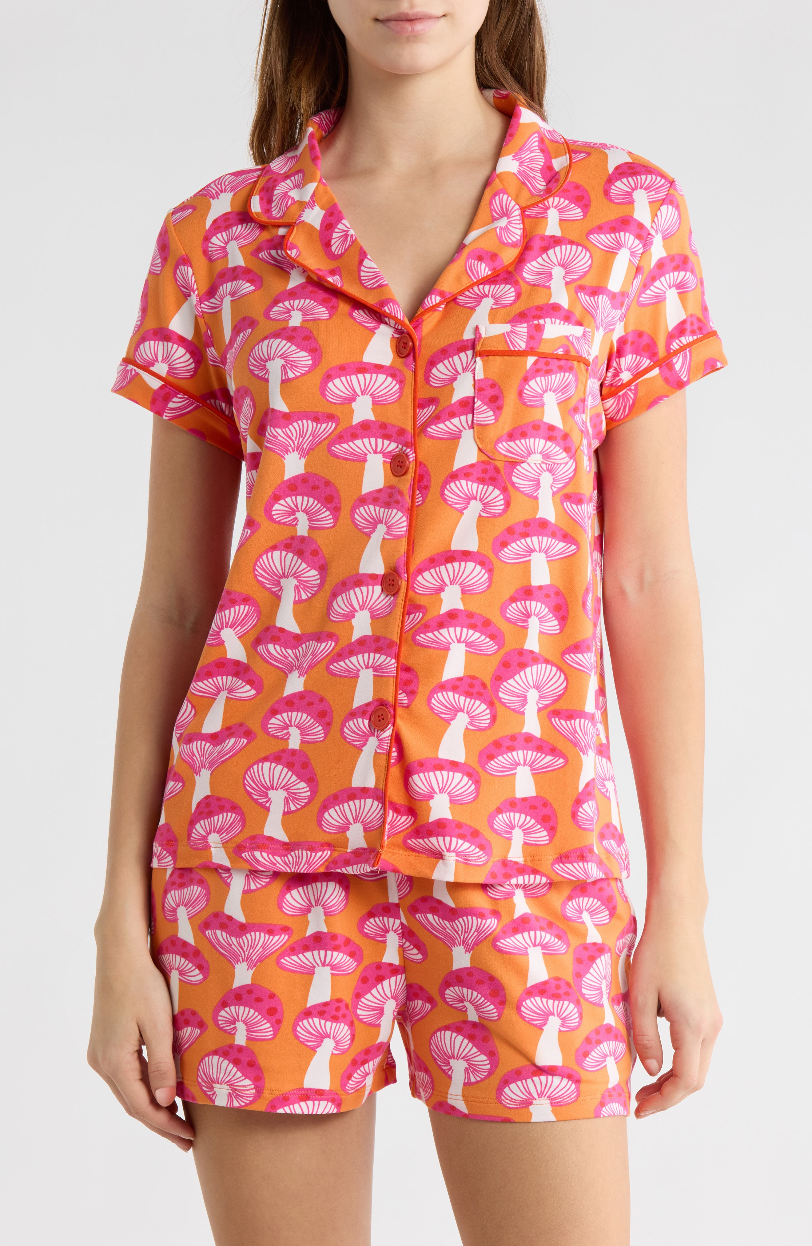 ENZOS INACTIVE WEAR Dixie Mushroom Short Pajamas