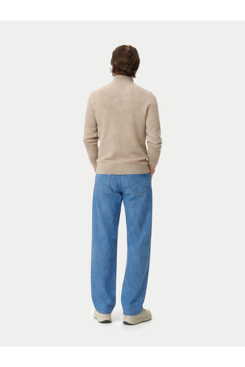 Men's Cashmere Waffle Knit Half-Zip Sweater, Alternate, color, warm grey