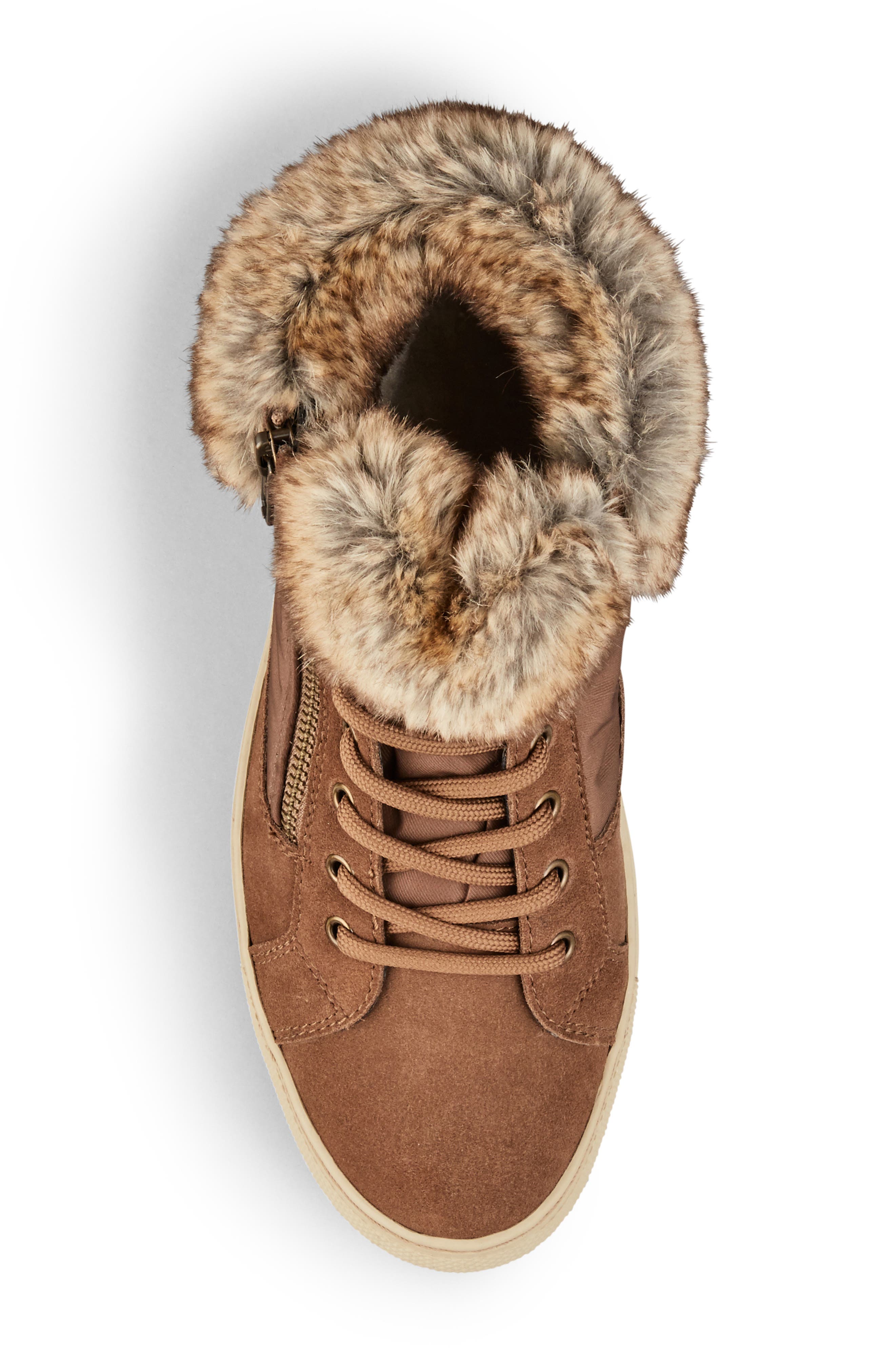 Dubliner Faux Fur Trim Waterproof Bootie, Alternate, color, DRAFT