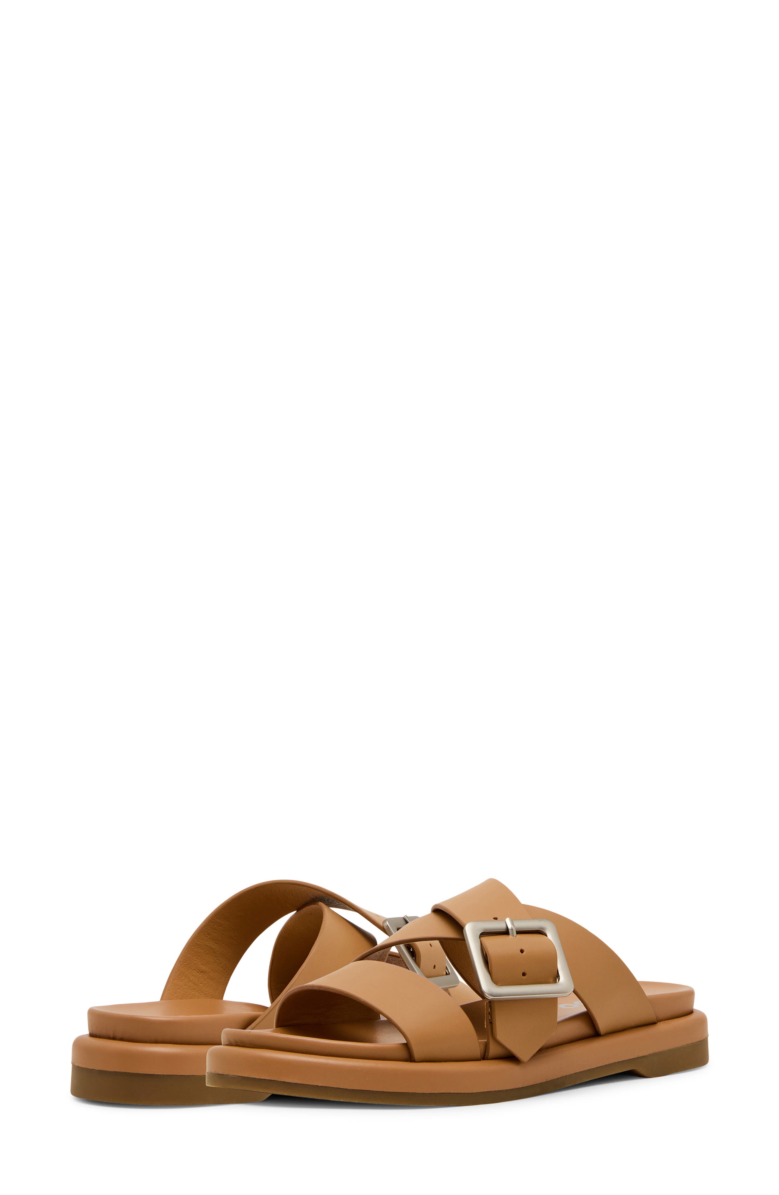 Logan Waterproof Slide Sandal, Alternate, color, ALMOND LEATHER