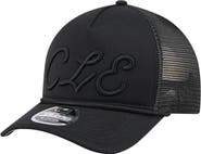 New Era Men's New Era Black Cleveland Guardians City Initial 9FORTY A-Frame M-Crown Adjustable Trucker Hat
