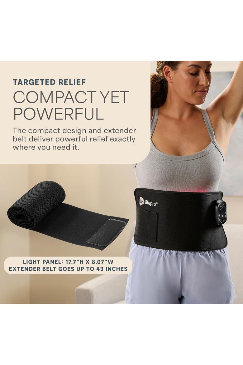 Allevared Mini Red Light Therapy Belt Mini 660nm & 850nm Infrared Red Light, Alternate, color, Black