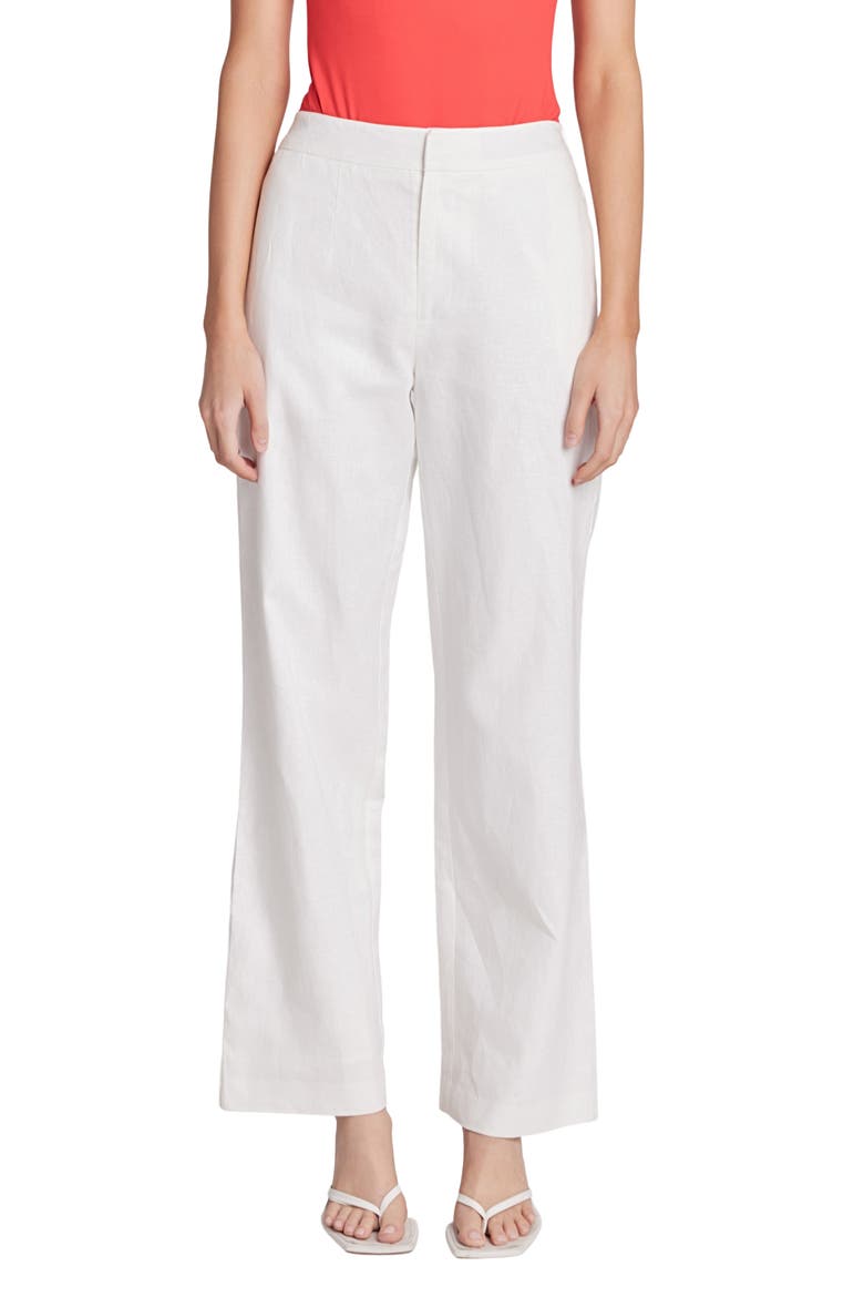Linen & Cotton Pants, Main, color, WHITE