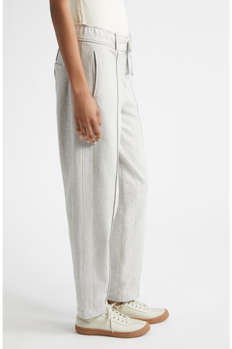 Heloise Slim Pleated Cotton Sweatpants, Alternate, color, GREY
