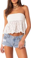 EDIKTED Lacey Scrunch Strapless Top
