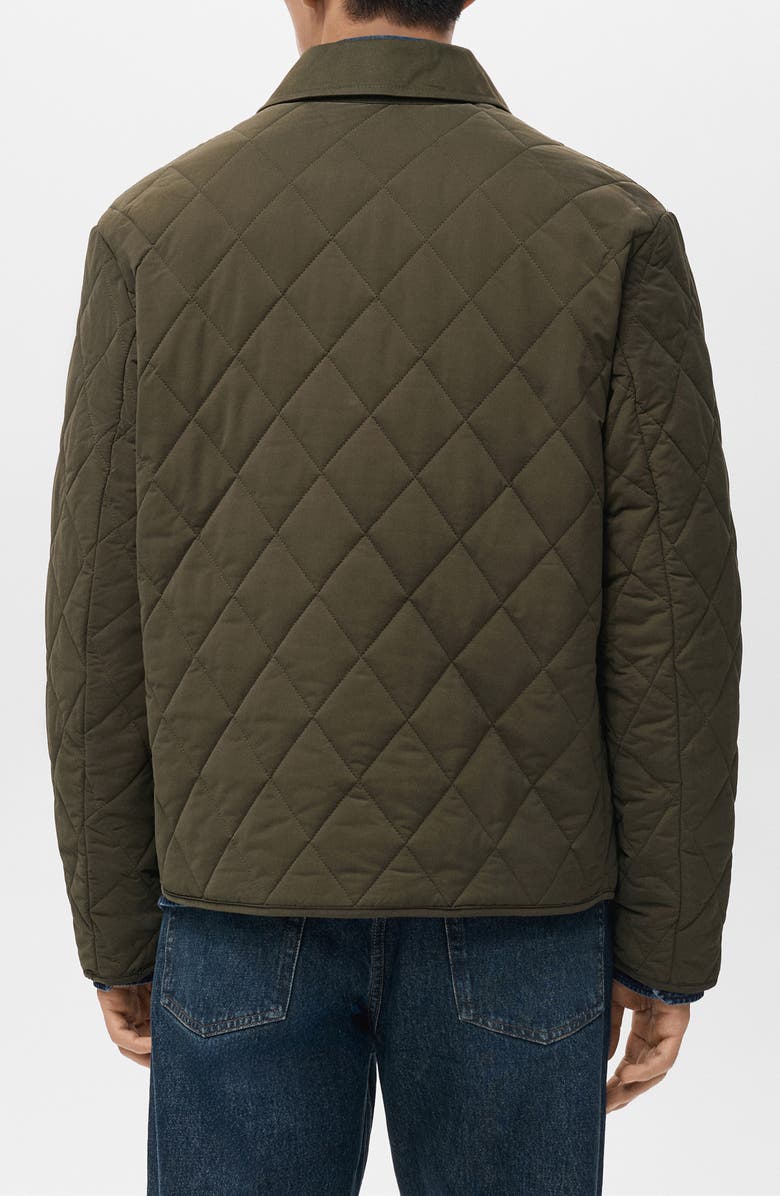 MANGO Water Repellent Quilted Jacket, Alternate, color, Olive Green