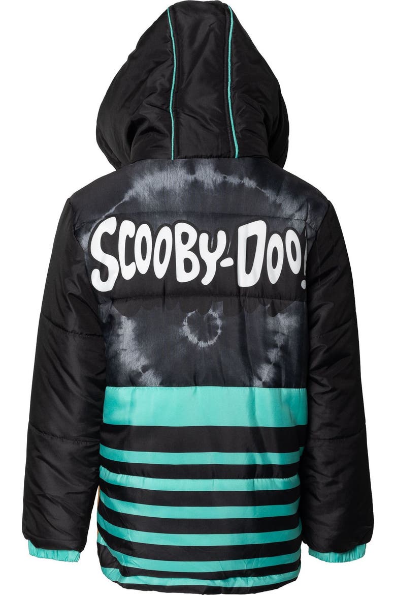 Scooby Doo Hooded Puffer Coat, Alternate, color, Scooby Doo Teal