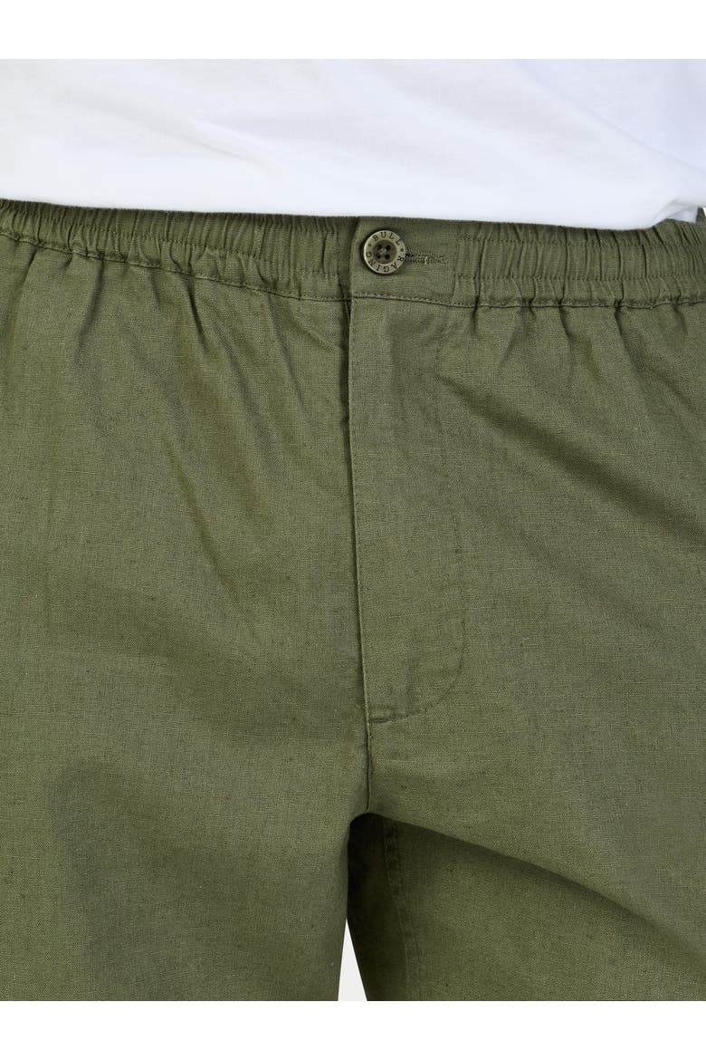 Stretch Waist Linen Blend Short, Alternate, color, Olive