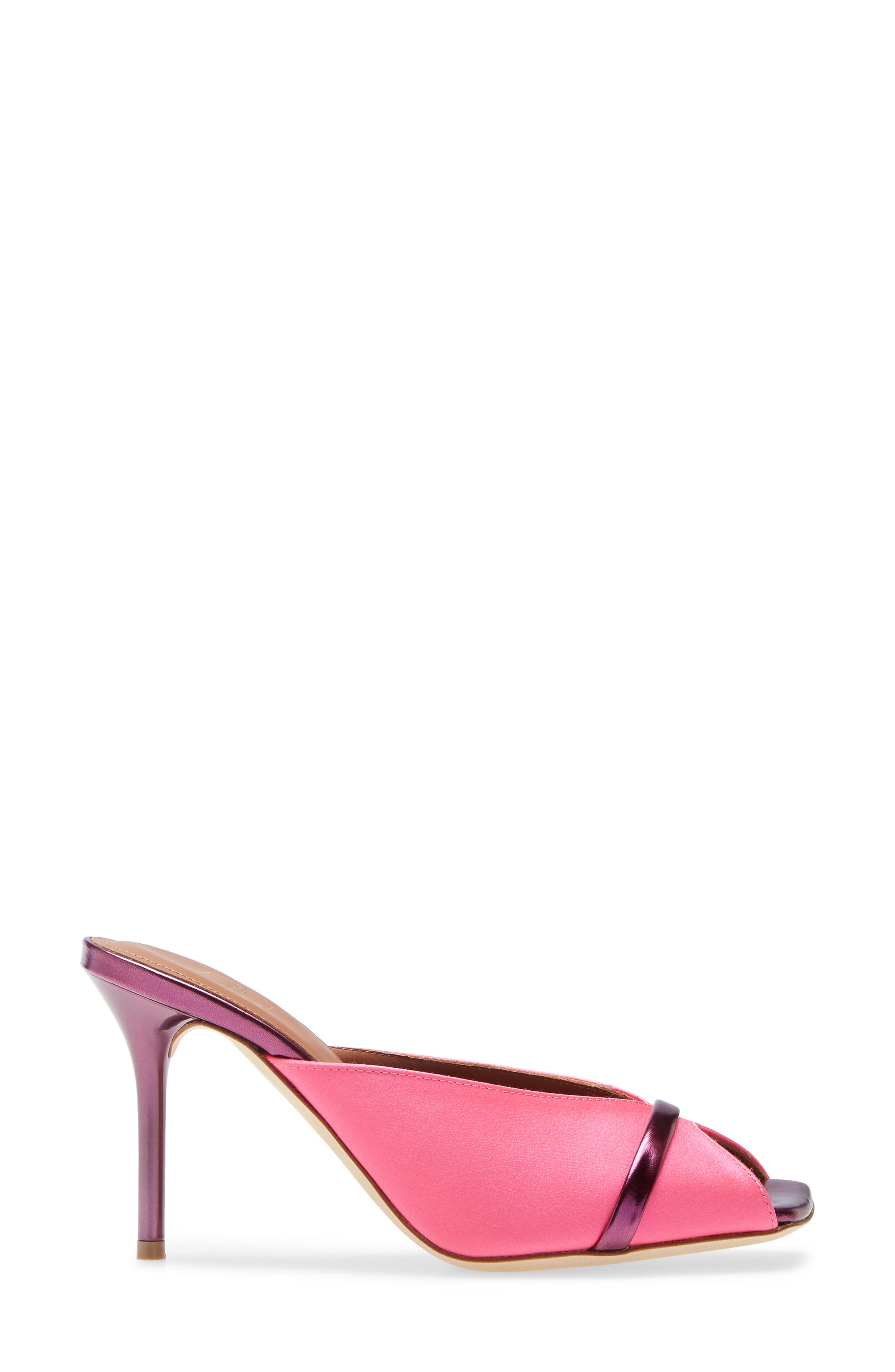 Lucia Square Toe Slide Sandal, Alternate, color, BUBBLEGUM/ DARK PINK