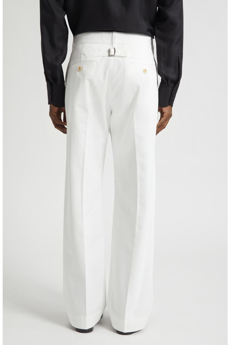 Compact Cotton Drill Wide Leg Pants, Alternate, color, OFF WHITE