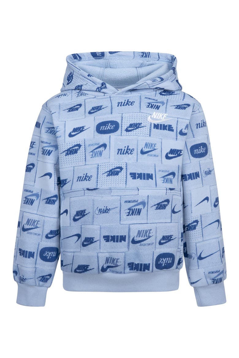 Kids' Logo Print Fleece Hoodie, Main, color, U1WLIGHT A