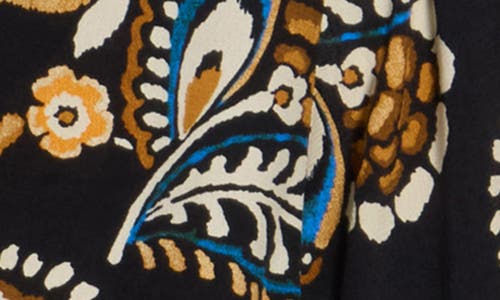 Karen Kane Long Sleeve Tie Front Top In Multi