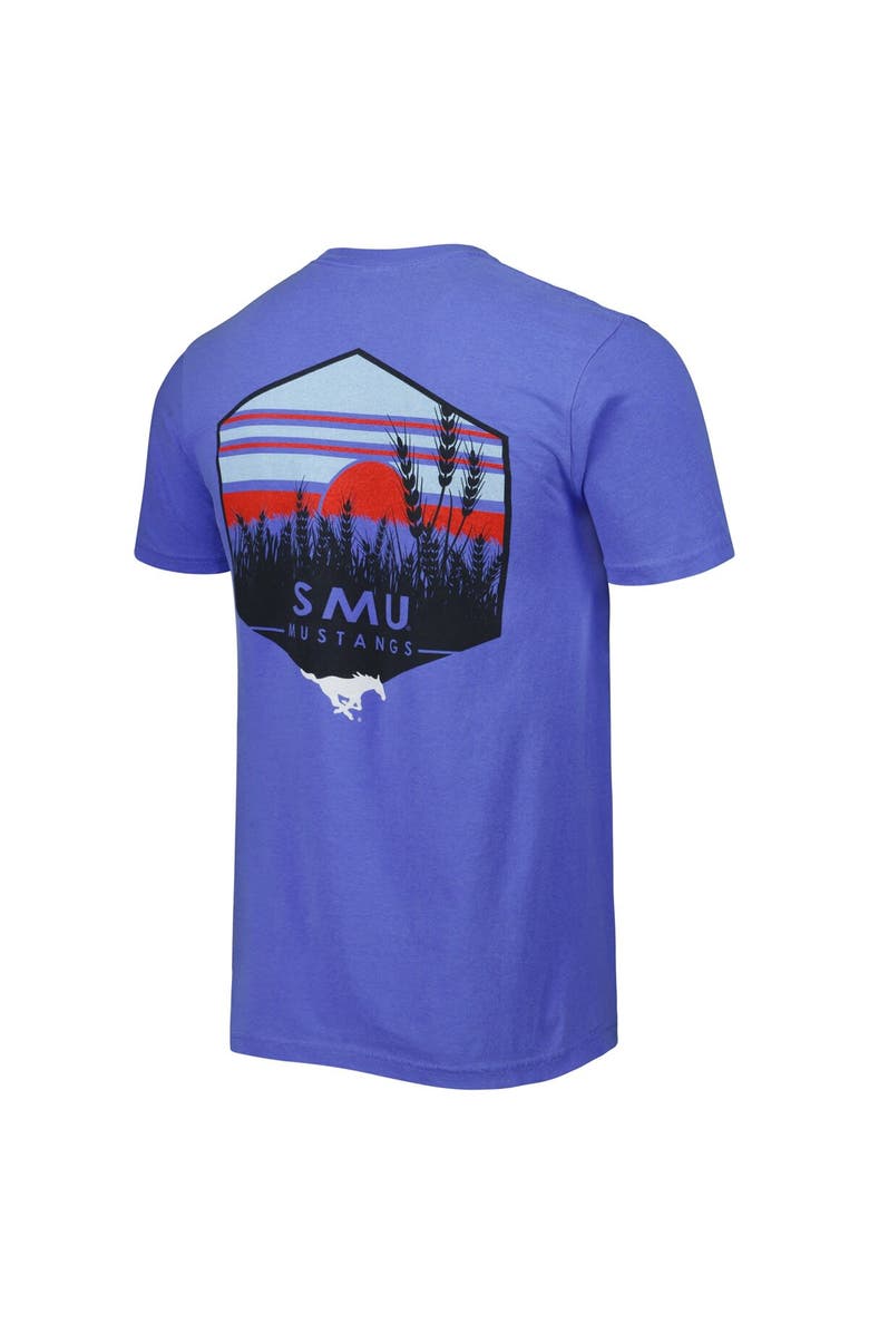 IMAGE ONE Men's Royal SMU Mustangs Landscape Shield T-Shirt, Alternate, color, 