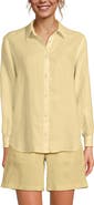 Lands' End Linen Long Sleeve Feminine Shirt