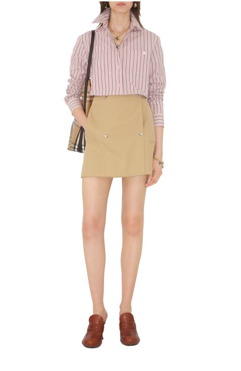 Bonded Gabardine Trench Mini Skirt