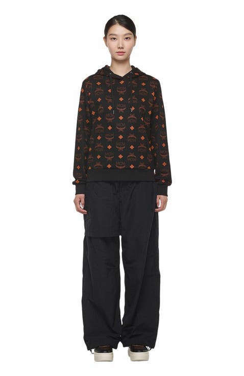 Maxi Monogram Print Hoodie in Organic Cotton